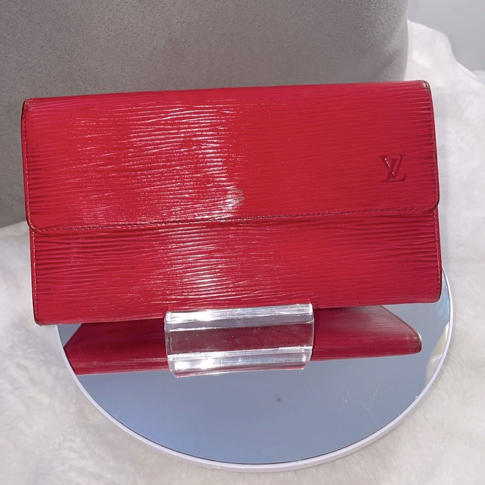 Louis Vuitton Red Epi Long Wallet Pouch